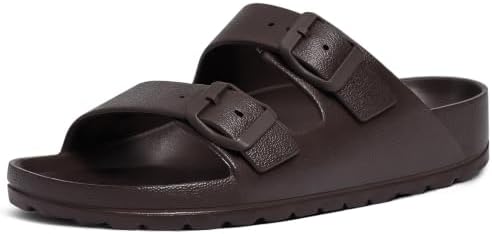 Adjustable buckle EVA sandal in dark brown