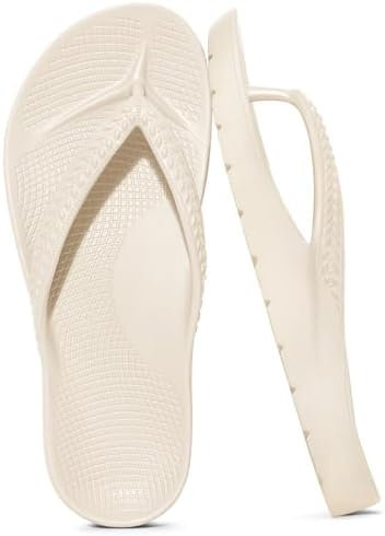 Arch support flip flop in new cream white