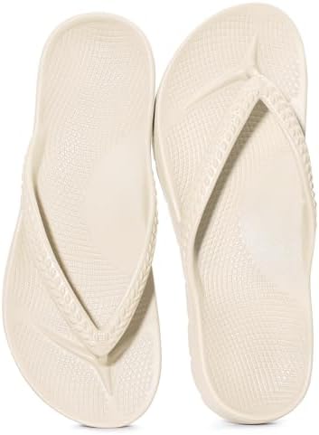 Arch support flip flop in white