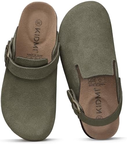 Back strap clog in green