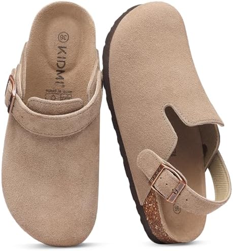 Back strap clog in taupe