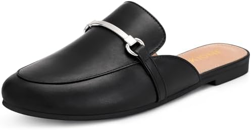 Backless loafer mule in black