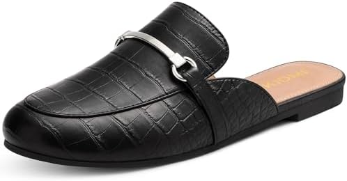 Backless loafer mule in crocodile black