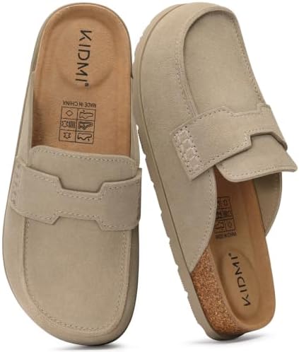 Closed toe clog mule in taupe