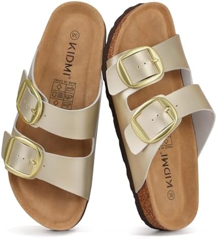 Cork slide with arch support in rosegold