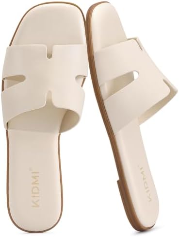 Dressy flat slide in cream