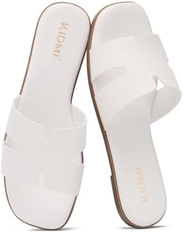 Dressy flat slide in white
