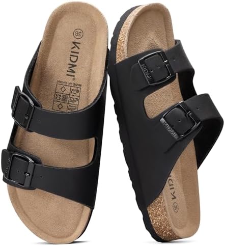 Everyday cork sandal in black matte