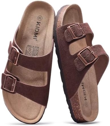 Everyday cork sandal in brown suede