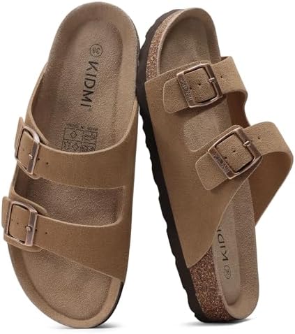 Everyday cork sandal in chestnut suede
