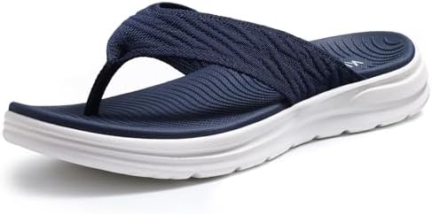 Knit strap flip flop in light navy
