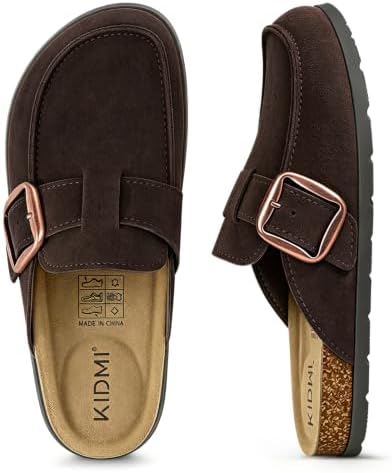 Memory foam suede clog in chocolate