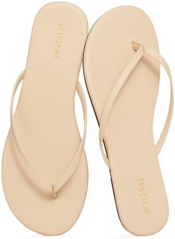 Memory foam thong sandal in beige