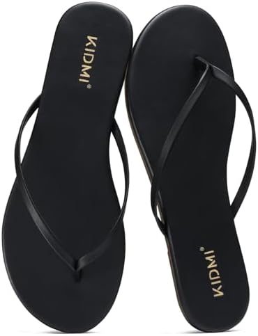 Memory foam thong sandal in black