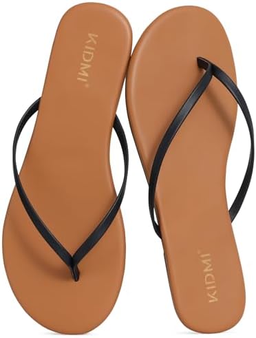 Memory foam thong sandal in brown/black