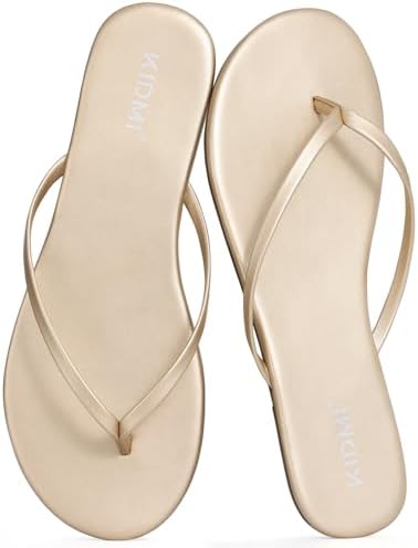 Memory foam thong sandal in gold