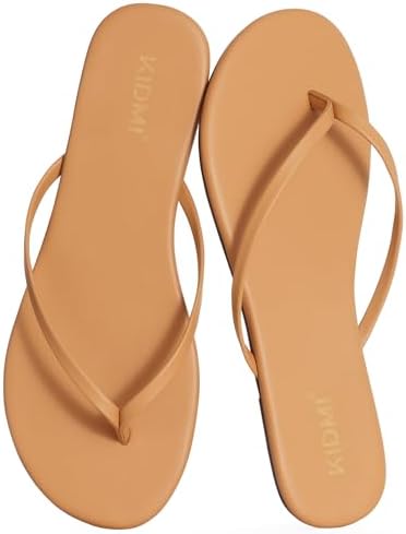 Memory foam thong sandal in tan
