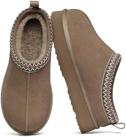 Platform fuzzy slipper in mocha