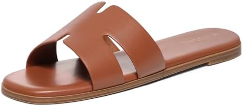 Square toe dress slide in dark brown