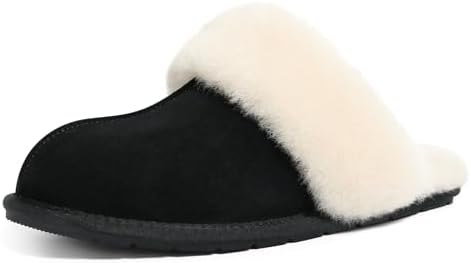Suede scuff slipper in black
