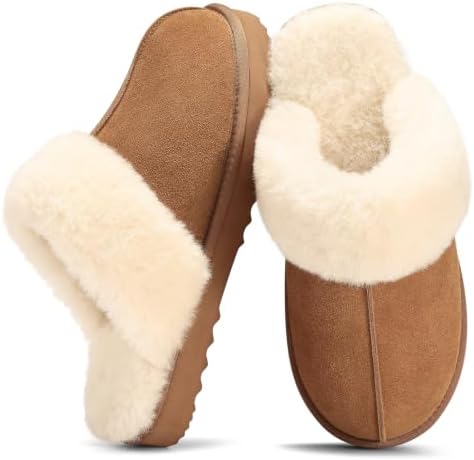 Suede scuff slipper in khaki-platform