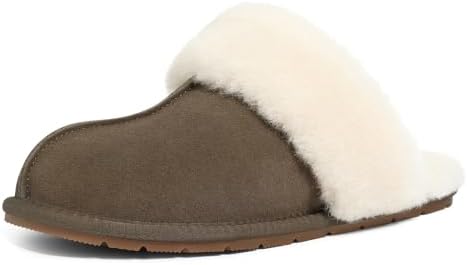 Suede scuff slipper in mocha