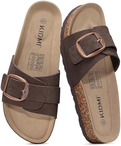 Suede summer slide in brown