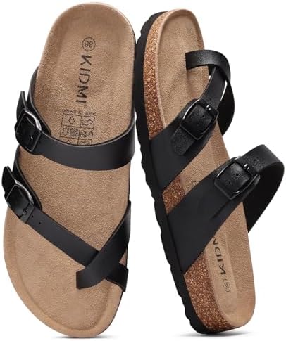 Toe loop sandal in black