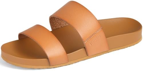 Vegan leather slide in natural
