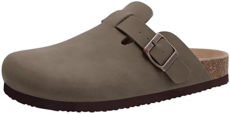 Vegan suede clog in brown