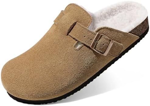 Winter fur clog in dark brown